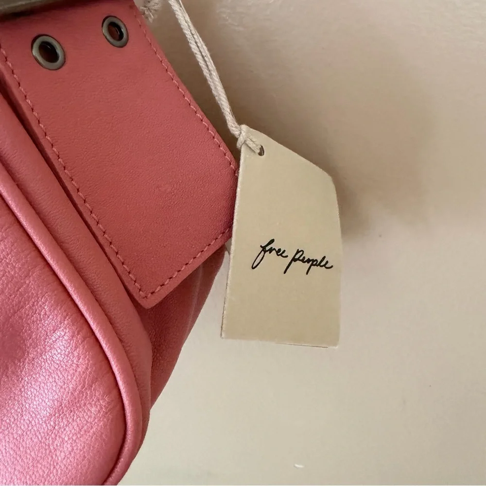 Free People Arm Candy Bag pink Shoulder purse leather NWT Y2K style - Picture 11 of 12